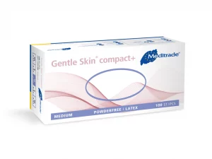 Gentle Skin® compact+ Untersuchungshandschuh aus Latex, nicht steril, puderfrei, 100 Stk. Dispenser