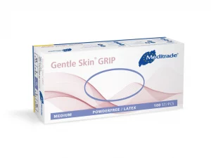 Gentle Skin® Grip Untersuchungshandschuh aus Latex mit extra Grip, nicht steril, puderfrei, 100 Stk. Dispenser
