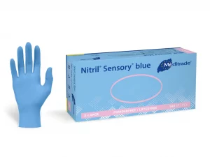 Nitril® Sensory® Blue tastsensible Untersuchungshandschuhe aus Nitril, blau, puderfrei, nicht steril, 200 Stk. Dispenser