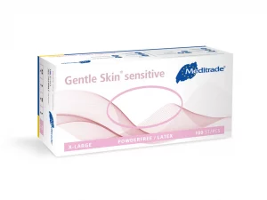 Gentle Skin® sensitive Untersuchungshandschuh aus Latex extra sensitive, nicht steril, puderfrei, 100 Stk Dispenser. Dispenser