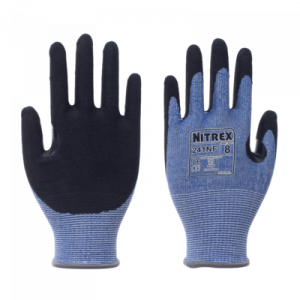 Nitrex 241NF (241NF*) Sandy nitrile palm coated · 13 gauge seamless liner · cut resistant level F - maximum cut protection · NitreGuard® Technology NitreGrip® Technology